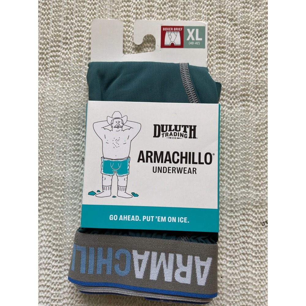 Duluth Trading Armachillo Cooling Boxer Briefs Men's XL 40-42 Teal Green NWT